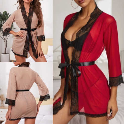 Sexy damen spitzen bademantel - spitzen,