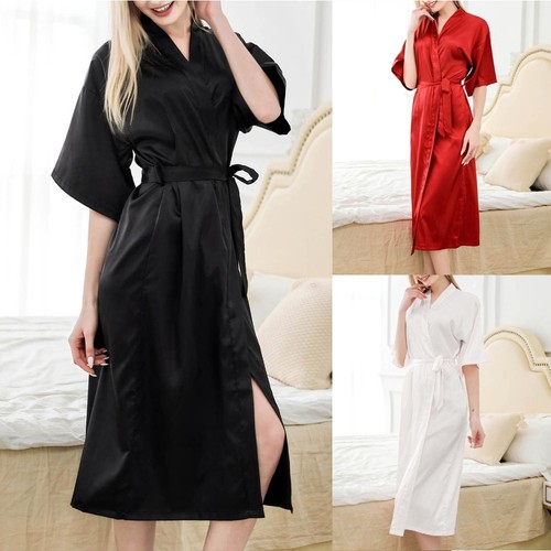Damen satin langmantel - damen,