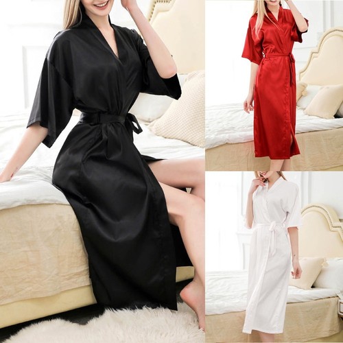 Bademantel pyjama satin seide - bademantel,
